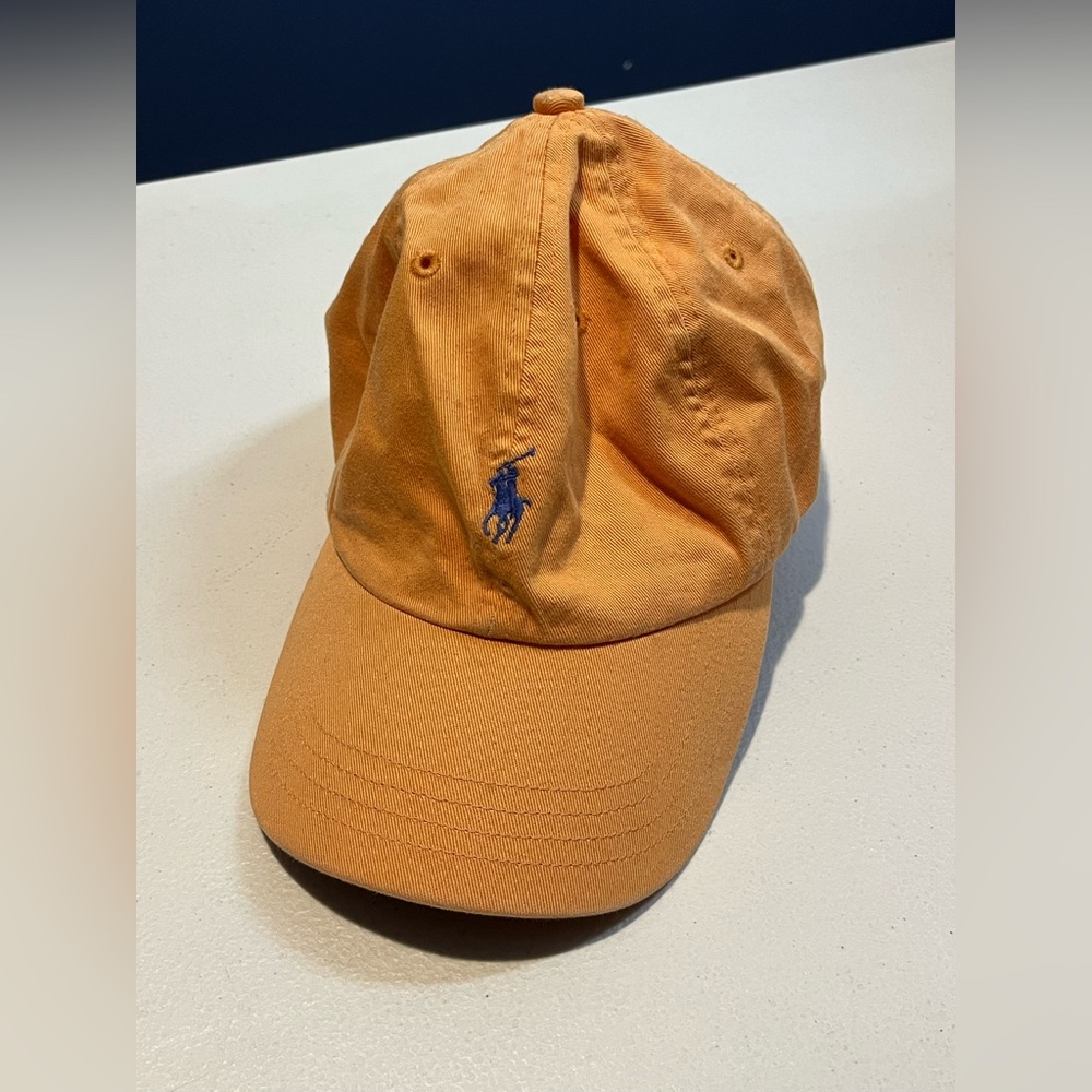 Ralph Lauren Adult Vibrant Cotton Adjustable Orange Cap